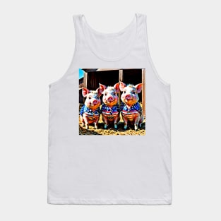 Three little patriotic pigs Tank Top